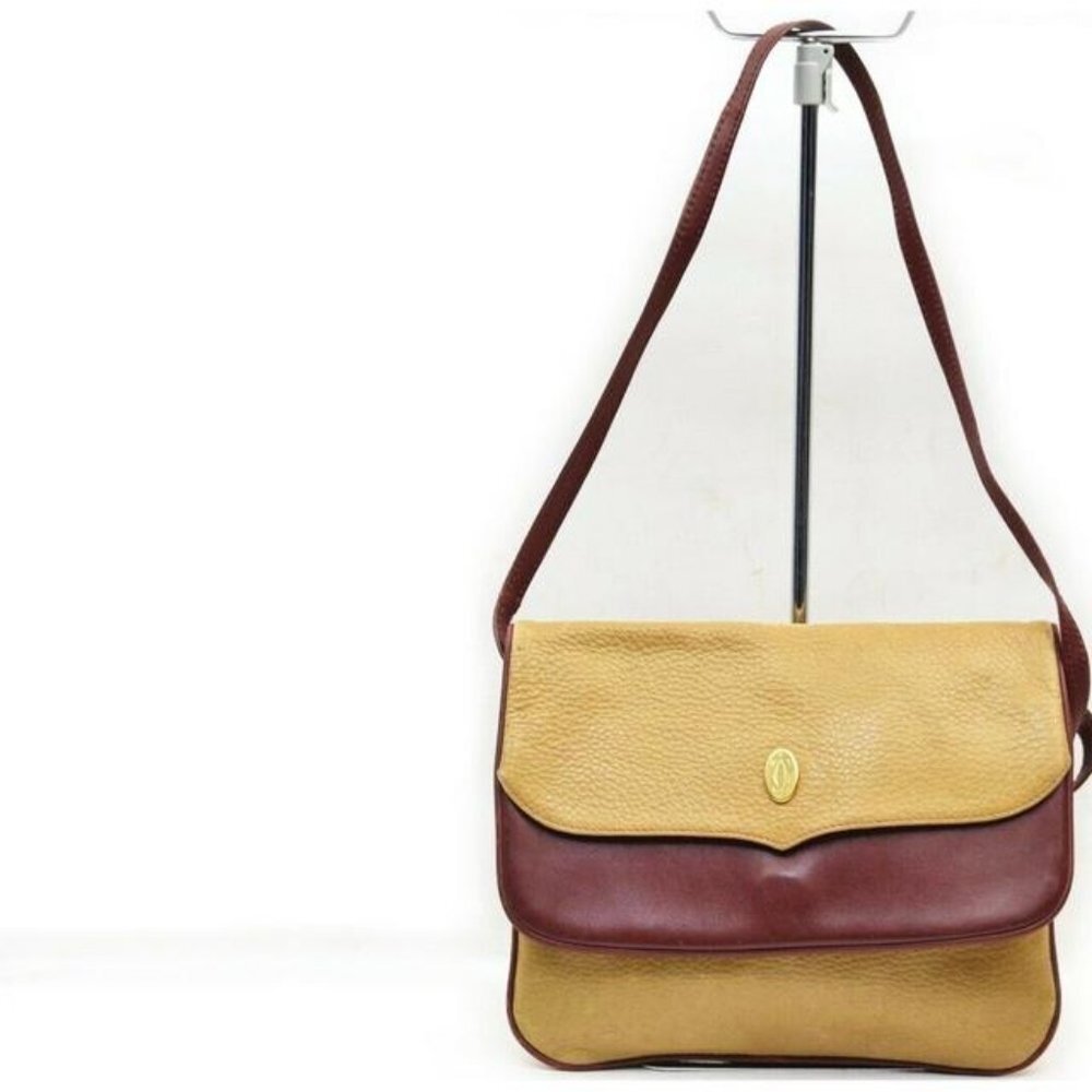Cartier Beige x Bordeaux Flap Shoulder bag 861784